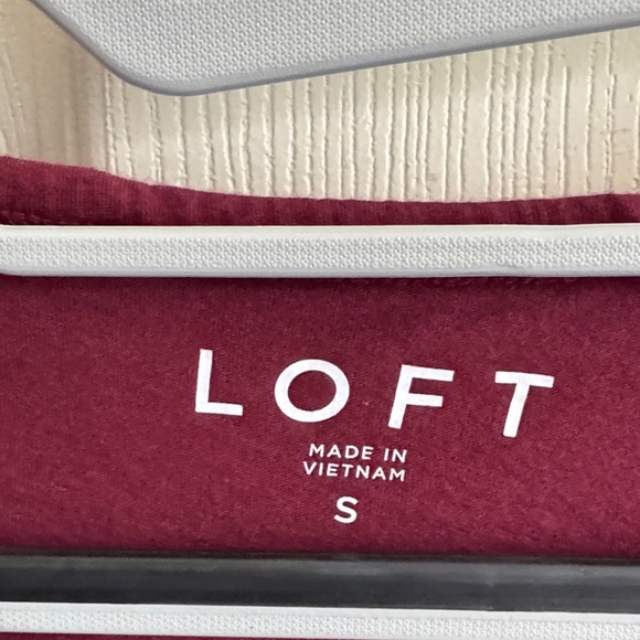 LOFT Deep Red Long Sleeve Tee - Picture 2 of 4